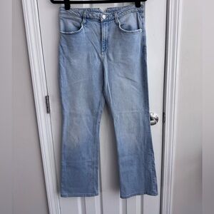 SPRWMN Micro Flare Cropped Light Wash Denim Jeans Size 28